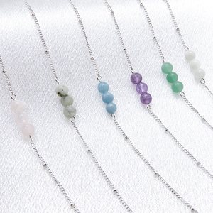 Bracelet délicat bohème en améthyste avec chaîne satellite en acier inoxydable, bijoux en cristal de guérison pour les promotions de la Fête des Mères - Product Image 1