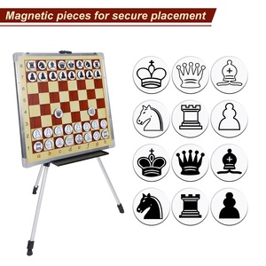 Tablero de Ajedrez Magnético de Demostración con Soporte de Trípode Ajustable, 34 Piezas Magnéticas, 60*60cm, Diseño de Madera, Juego de Ajedrez para Enseñanza y Exhibición - Product Image 6