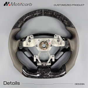 พวงมาลัยคาร์บอนฟอร์จแบบกำหนดเองสำหรับ Infiniti G37 G35 G35S G37S EX37 EX35 Q60 IPL ปี 2007-2014 พร้อมหุ้มหนังแบบเจาะรู - Product Image 5