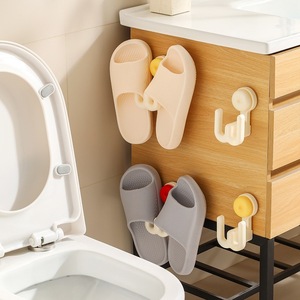 Xinzao <b>Suction</b> <b>Cup</b> Slipper Rack Cream Wall Mounted Bathroom Drainer Durable <b>Hooks</b> For Slippers Towels - Product Image 2