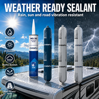 Scellant industriel transparent pour joints de VR de 600 ml, étanche à la pluie, pour l'étanchéité des aérations de toit et des panneaux de VR résistants