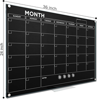 Tableau blanc magnétique 24x36 pouces, planificateur de calendrier, tableau de calendrier non daté effaçable à sec pour la planification mensuelle, maison, bureau