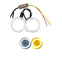 Systèmes d'éclairage automobile, autres accessoires d'éclairage automobile, 85 mm, double couleur blanc/jaune, anneaux complets, remplacement de feux LED Angel Eyes pour voiture