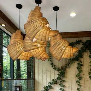 Lustre Croissant design à six têtes E27, lampe à économie d'énergie pour salle à manger, éclairage d'ambiance domestique - Product Image 1