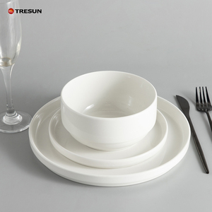 Pure White Eco-Friendly Fine Porcelain Dinner <b>Side</b> Salad Dessert <b>Plates</b> Bowls Set 7.5 Inch Dishwasher Safe BPA Free Food Grade - Product Image 1