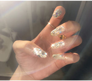 Nail Art 3D en plastique écologique Trembles Net Red Disco Round Laser Sequins Size Mixed Flash Bright - Product Image 5