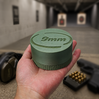 Boîte de rangement pour balles de 9 mm en plastique, capacité de 25 munitions, conception avec couvercle à vis, petite taille de poche, portable
