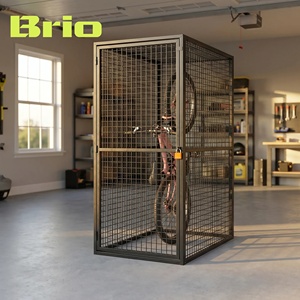 Cage de rangement compacte <span class=keywords><strong>Brio</strong></span> pour sous-sol, casier en treillis métallique sur mesure, compatible cadenas sécurisé, montage facile, idéal pour appartement - Product Image 5