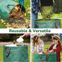 Sac à feuilles pliable et réutilisable, robuste et écologique, avec poignées, pour déchets de jardin et organiques, capacité de 50 à 500 L, épaisseur personnalisable
