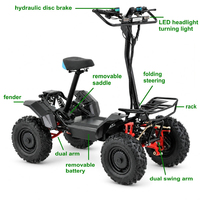 Scooter électrique tout-terrain CE 4x4 4000W pliable avec batterie amovible et siège