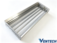 Régulateurs de Diffusion d'Air en Aluminium Extrudé avec Commande Mécanique par Engrenage ou Vis pour Réglage d'Air Carré