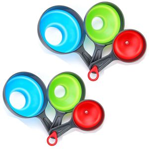 Juego de 3 Embudos Plegables de TPR+PP de Grado Alimenticio para Cocina, Personalizados, Nuevos, en Tamaños Pequeño y Grande - Product Image 1