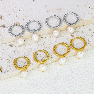 Customized Elegant Pearl Drop Earrings for Women <strong>Stainless</strong> <strong>Steel</strong> <strong>Jewelry</strong> Daily Outfit Lightweight French Style Accessories - Product Image 1