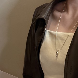 Collier en argent sterling S925, style coréen, avec pendentif goutte d'eau à cordon, chaîne de pull minimaliste, vente en gros - Product Image 5