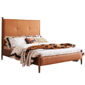 Ensemble de chambre à coucher moderne en <span class=keywords><strong>bois</strong></span> massif de buis et cuir écologique, léger et respectueux de l'environnement - Product Image 1