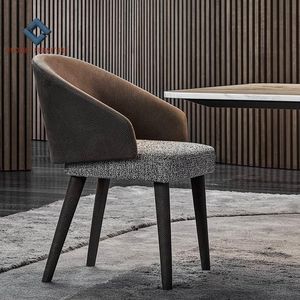 <span class=keywords><strong>Chaise</strong></span> de salle à manger simple en cuir noir véritable avec coussin en tissu ensemble de salle à manger moderne - Product Image 4