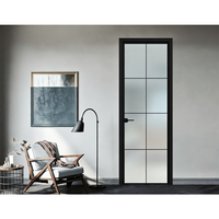 Porte à battant en aluminium postmoderne de qualité supérieure, double vitrage trempé, isolation thermique, étanche, pour usage extérieur, chambre, supermarché