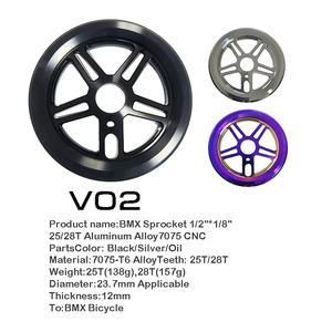 Plateau de chaîne de vélo double couche avec protection 25T 28T en alliage d'aluminium CNC, protège-<span class=keywords><strong>pignon</strong></span> BMX, noir, argent, coloré, pièces de vélo - Product Image 2