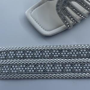 زخارف أحذية منسوجة بالجملة من المصنعين مع الكريستال واللؤلؤ لإكسسوارات الأحذية - Product Image 1