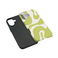 Étui en TPU rayé vert créatif 2-en-1 pour 17, 17 Pro, 17 Pro Max – Protection intégrale 360° – Style tendance – En stock