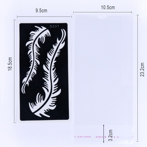 Bộ khuôn mẫu vẽ body art chất lượng cao, có thể tái sử dụng, đa năng, tự dính, bộ khuôn henna, giấy dán hình xăm tạm thời chuyển nước - Product Image 3