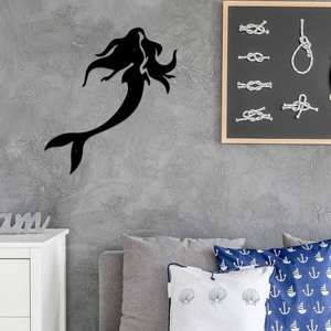 Decoración de Pared de Sirena de Metal Personalizada: Obra de Arte Creativa para Colgar en la Pared, Adorno Decorativo para el Hogar, para Uso en Interiores y Exteriores - Product Image 3