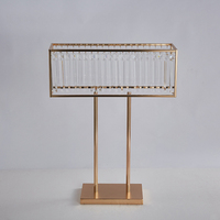 Centre de table pour mariage, remise de diplôme, Nouvel An chinois, Noël, Diwali, Pâques, 29,5 pouces de haut, carré doré, en cristal et métal durable