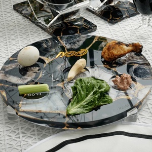Hot Sale Passover Serving Tray Customized Acrylic Round Marble Plants with Customized Size & Logo - Product Image 5
