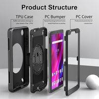 Casing Tablet Tahan Banting Portabel dengan Stand Putar 360 Derajat untuk Lenovo M8 Generasi ke-3 8 Inch Case TB-8506F TB-8506X