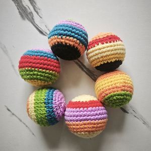 Colorful Novelty Wool Beanbag <b>Ball</b>-Cross-Border Handmade Knitted Children's Sports Toy Stress-Relief Kicking Juggling <b>Ball</b> for - Product Image 3
