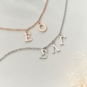 Collar Personalizado de Acero Inoxidable con Letras Griegas para Hermandad, Idea de Regalo para Cumpleaños, Graduación, Día de la Bid, Regalo para Hermanas Mayores y Menores - Product Image 2