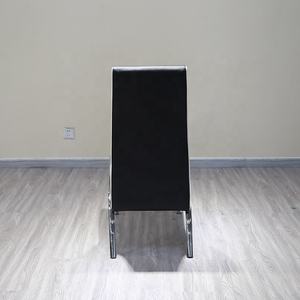 Chaises de salle à manger de restaurant en cuir PU noir à dossier haut vente en gros - Product Image 5