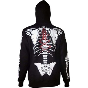Sudadera con capucha para hombre, con estampado de calavera y esqueleto de cara completa, Logo personalizado, disfraz de Halloween, OEM tendencias Boss - Product Image 3