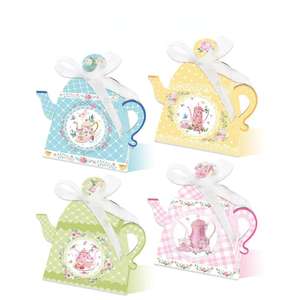 Raccomanda Vintage Tea Party Confezione Regalo a Farfalla floreale 3D con Manico in Carta per Compleanno di Matrimonio Baby Doccia - Product Image 1