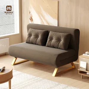 Tempat tidur sofa lipat, tempat tidur sofa penggunaan ganda Nordik multifungsi dapat ditarik untuk apartemen kecil, Ruang Tamu
