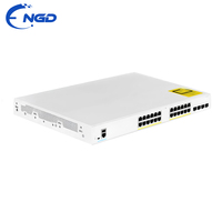 Nuevo Switch PoE+ Gigabit de 24 Puertos C1300-24P-4X, 195W, 4x10G SFP+ Uplink, Sin Ventilador, Layer 3, Gestionado, Apilable, para Oficina
