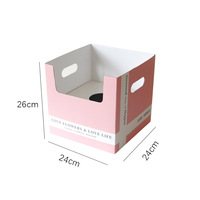 Boîte à fleurs faite à la main pour plantes en pot Boîte d'emballage pour bouquet de fleurs Boîte pliante en papier kraft pour arrangement floral