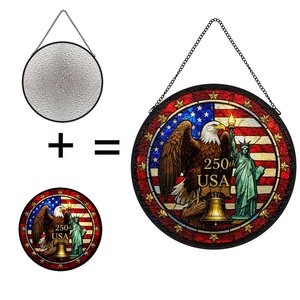 Atrapasueños de Vidrio con Diseño de la Historia Americana de los Últimos 250 Años, Adorno Colgante para Interiores - Product Image 6