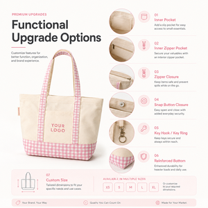 Bolso <span class=keywords><strong>de</strong></span> Hombro <span class=keywords><strong>de</strong></span> Lona a Cuadros <span class=keywords><strong>de</strong></span> Moda, con Logotipo Personalizado, Resistente, Grande, con Bolsillo Frontal para Uso Diario - Product Image 5
