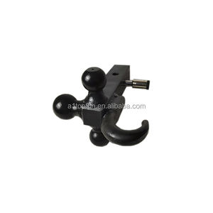 Soporte de <span class=keywords><strong>bola</strong></span> triple para enganche de <span class=keywords><strong>remolque</strong></span> con gancho, compatible con receptores de enganche de 2 pulgadas, 1-7/8'', 2'' y 2-5/16'', bolas chapadas en negro mate - Product Image 6