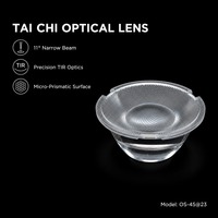 OSYS-Optics Tai-chi LED Optic PC 15 Derajat FWHM Downlight Hotel dengan Sinar Depan Terdefinisi dan Pencahayaan Samping Lembut, Optik Sekunder