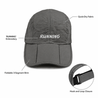 Casquette de course imperméable à 5 panneaux, casquette de camping, visière pliable, fermeture Velcro, séchage rapide, respirante, légère, unisexe, pour l'extérieur