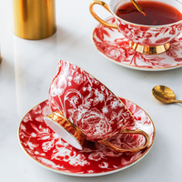 Ensemble de tasses à thé en céramique peintes à la main de luxe européennes, ensemble de tasses à café personnalisées, fournitures de restaurant, décoration intérieure pour la maison