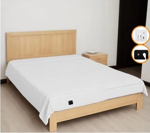 Sábanas Planas con 10% <span class=keywords><strong>de</strong></span> Fibra <span class=keywords><strong>de</strong></span> Plata y 90% <span class=keywords><strong>de</strong></span> Algodón Orgánico, Estilo a Cuadros, para un Sueño Saludable en Casa - Product Image 2