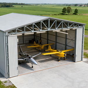 <span class=keywords><strong>Hangar</strong></span> d'avion préfabriqué moderne <span class=keywords><strong>en</strong></span> acier pour <span class=keywords><strong>petit</strong></span> avion, hélicoptère Cessna, stockage, grande portée, <span class=keywords><strong>kit</strong></span> de construction métallique galvanisé - Product Image 3