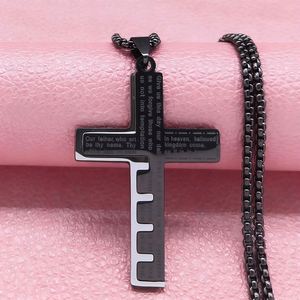 Collar con Colgante de Cruz Bíblica de Acero Inoxidable Cristiano, Amuleto de Jesús para Mujeres y Hombres, Joyería de Fe Católica, Regalo - Product Image 3