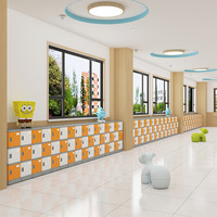 Casier scolaire en plastique ABS à 6 portes, armoire de rangement verrouillable pour couloir, vestiaire de campus
