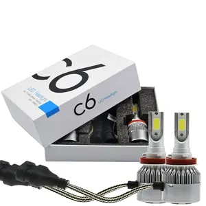 ESPUMOSO 공장 공급 C6 LED 자동차 헤드 라이트 72W 8000LM COB H1 H3 H4 H7 H11 880 자동 자동차 led 안개 램프