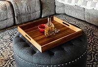 Meilleures ventes Plateau de service rectangulaire en bois avec poignées Plateaux de stockage sans danger pour les aliments pour les hôtels et les restaurants Approvisionnement en gros