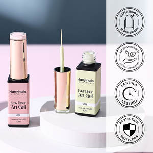 Hanyi Premium Gel Liner d'Art Facile Sans HEMA TPO 10ml, Vernis à Ongles Gel UV OEM ODM, Excellente Qualité, 24 Couleurs Gel Liner Pastel - Product Image 4